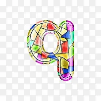 彩色玻璃字母q-空若网 彩色玻璃字母q-空若网