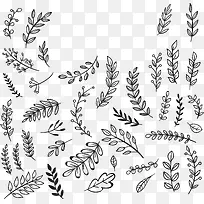 小清新手绘树枝花纹-空若网 小清新手绘树枝花纹-空若网