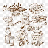 手绘美食矢量图-空若网 手绘美食矢量图-空若网