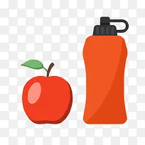 矢量苹果和水杯-空若网 矢量苹果和水杯-空若网