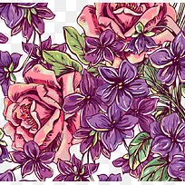 卡通手绘玫瑰花底纹-空若网 卡通手绘玫瑰花底纹-空若网