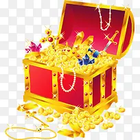 宝藏宝箱金币矢量插画-空若网 宝藏宝箱金币矢量插画-空若网