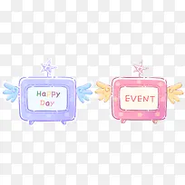 卡通翅膀小电视-空若网 卡通翅膀小电视-空若网