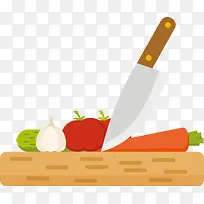 矢量蔬菜与菜刀PNG-空若网 矢量蔬菜与菜刀PNG-空若网