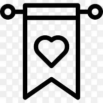 心在旗帜图标-空若网 心在旗帜图标-空若网