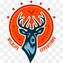 橙色麋鹿动物标签-空若网 橙色麋鹿动物标签-空若网