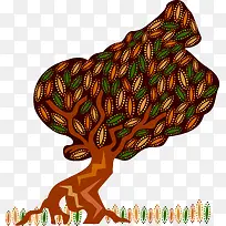 创意复古卡通树插画矢量素材-空若网 创意复古卡通树插画矢量素材-空若网