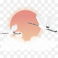 仙鹤促销海报背景素材-空若网 仙鹤促销海报背景素材-空若网