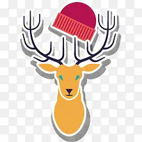 卡通手绘 麋鹿 帽子-空若网 卡通手绘 麋鹿 帽子-空若网