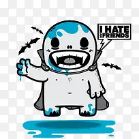 灰色可爱吸血鬼插画-空若网 灰色可爱吸血鬼插画-空若网