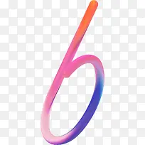 创意合成渐变质感数字6-空若网 创意合成渐变质感数字6-空若网