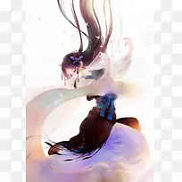 古风倾城倾国美女手绘插画-空若网 古风倾城倾国美女手绘插画-空若网