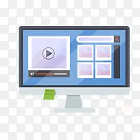 矢量卡通扁平化一体机电脑-空若网 矢量卡通扁平化一体机电脑-空若网