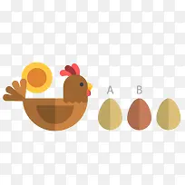 矢量卡通简洁扁平化鸡生蛋-空若网 矢量卡通简洁扁平化鸡生蛋-空若网