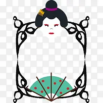 女人矢量日式边框-空若网 女人矢量日式边框-空若网