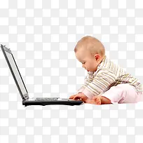 可爱小孩电脑玩耍-空若网 可爱小孩电脑玩耍-空若网