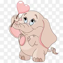 拿爱心的小象-空若网 拿爱心的小象-空若网