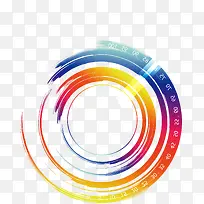 彩色数字几何圆形-空若网 彩色数字几何圆形-空若网