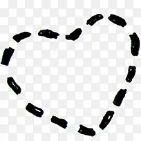 手绘黑色虚线爱心标志-空若网 手绘黑色虚线爱心标志-空若网