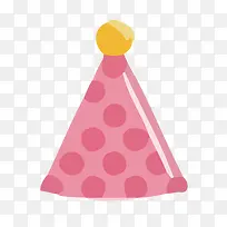 矢量粉色生日帽装饰素材-空若网 矢量粉色生日帽装饰素材-空若网
