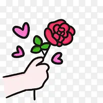 送玫瑰花手势卡通手绘-空若网 送玫瑰花手势卡通手绘-空若网