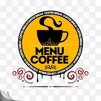 圆形咖啡标志素材-空若网 圆形咖啡标志素材-空若网