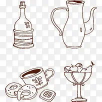 手绘复古茶具-空若网 手绘复古茶具-空若网