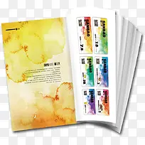 水彩书本卡片-空若网 水彩书本卡片-空若网