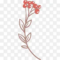 树枝上的红色果子卡通欧式花纹-空若网 树枝上的红色果子卡通欧式花纹-空若网