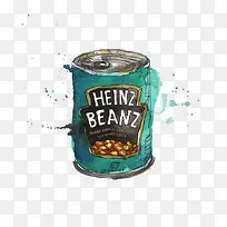 蓝色水彩罐头-空若网 蓝色水彩罐头-空若网