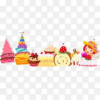 卡通蛋糕卡片矢量图-空若网 卡通蛋糕卡片矢量图-空若网