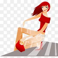 都市时尚女性矢量卡通素材-空若网 都市时尚女性矢量卡通素材-空若网