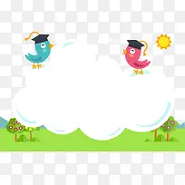 卡通鸟卡片矢量素材-空若网 卡通鸟卡片矢量素材-空若网