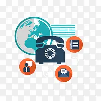 矢量地球和电话-空若网 矢量地球和电话-空若网