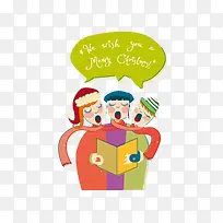 圣诞合唱插画-空若网 圣诞合唱插画-空若网