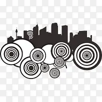 圆圈城市剪影-空若网 圆圈城市剪影-空若网
