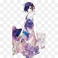 水彩少女-空若网 水彩少女-空若网