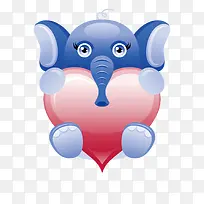 矢量卡通爱心大象-空若网 矢量卡通爱心大象-空若网
