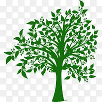 樱桃树绿色剪影-空若网 樱桃树绿色剪影-空若网