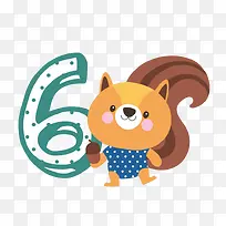 卡通可爱动物数字6-空若网 卡通可爱动物数字6-空若网