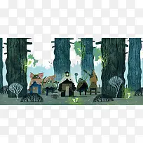 创意手绘怪物家族-空若网 创意手绘怪物家族-空若网