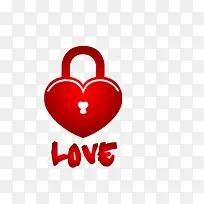 矢量爱心锁-空若网 矢量爱心锁-空若网