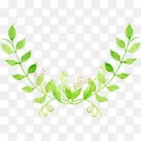 对称绿色手绘叶子-空若网 对称绿色手绘叶子-空若网