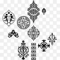 矢量黑白对称图腾-空若网 矢量黑白对称图腾-空若网