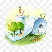 创意环保插画-空若网 创意环保插画-空若网