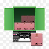 矢量卡车箱式货车货物-空若网 矢量卡车箱式货车货物-空若网