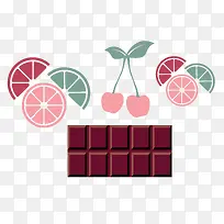 矢量扁平化水果巧克力素材-空若网 矢量扁平化水果巧克力素材-空若网