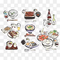 手绘食物素材-空若网 手绘食物素材-空若网