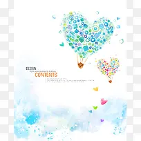 卡通心形热气球插画-空若网 卡通心形热气球插画-空若网